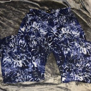Blue Tie Dye Stretch Pants